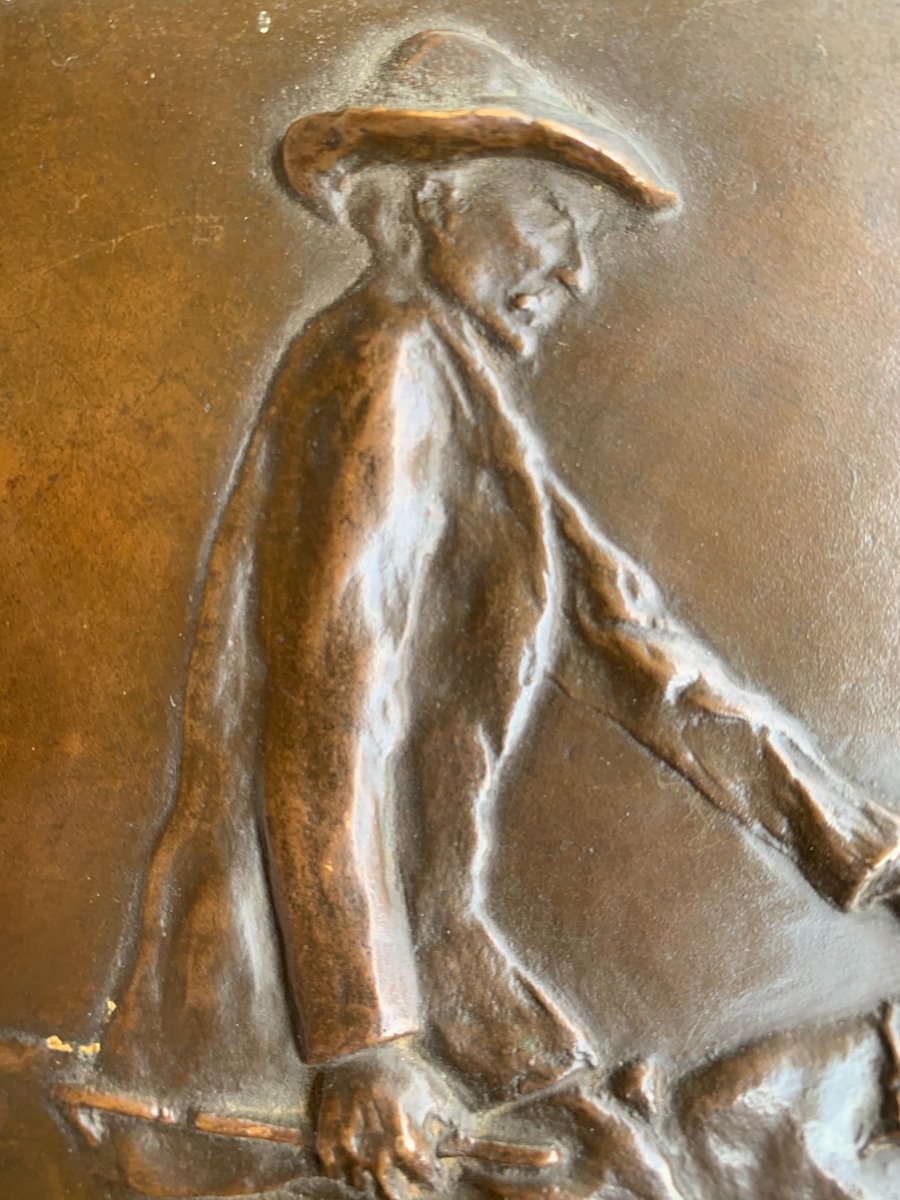 Bas Relief Bronze Cavalier époque 1920-photo-3